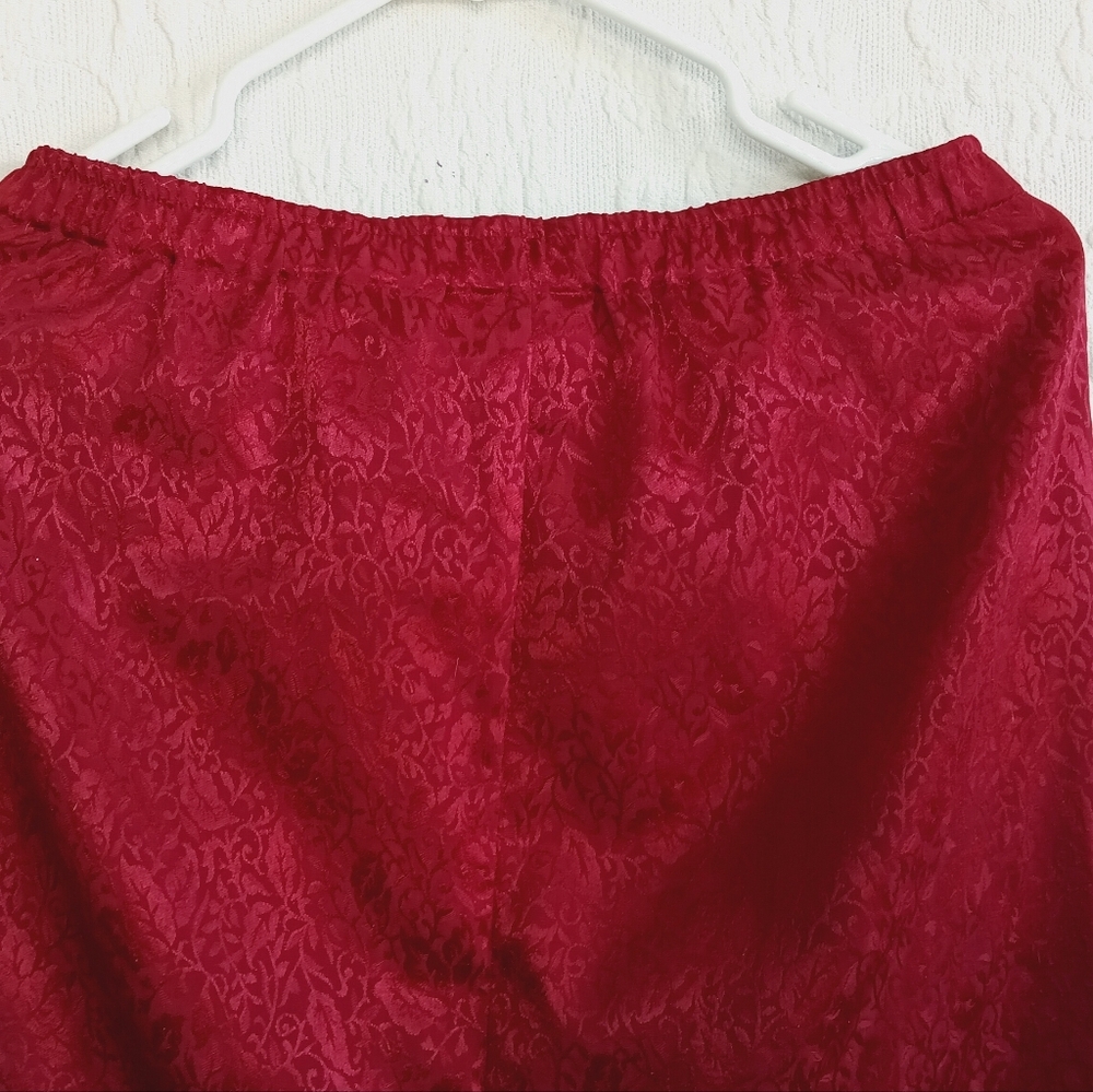 Kathie Lee Red Floral Satin Maxi Slip Skirt - Picture 10 of 12